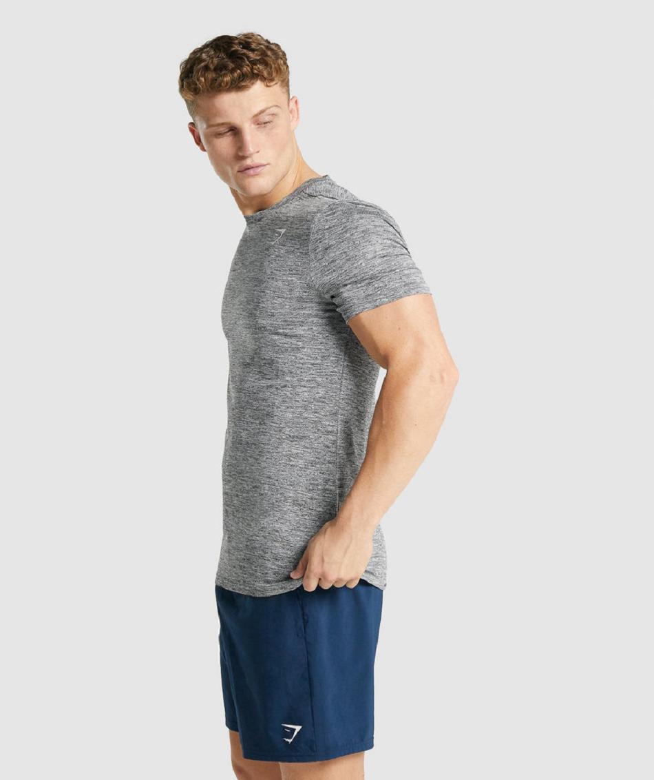 T Shirts Męskie Gymshark Arrival Marl Szare | PL 3859NWY